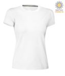 T-shirt donna girocollo a maniche corte da lavoro in cotone, colore Grigio Melange PASUNSETLADY.BI