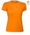 T-shirt donna girocollo a maniche corte da lavoro in cotone, colore fucsia PASUNSETLADY.AR