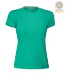T-shirt donna girocollo a maniche corte da lavoro in cotone, colore fucsia PASUNSETLADY.EMG