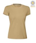 T-shirt donna girocollo a maniche corte da lavoro in cotone, colore Grigio Melange PASUNSETLADY.MAC