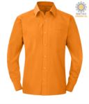 camicia da lavoro a manica lunga per uomo Poliestere e cotone color lime X-K545.AR
