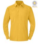 Camicia da lavoro a manica lunga colore giallo da uomo X-K545.GI
