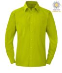 camicia da uomo a manica lunga Poliestere e cotone color Kelly Green X-K545.LI