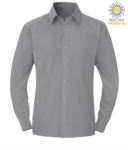 Camicia da lavoro a manica lunga colore grigio chiaro da uomo X-K545.SI