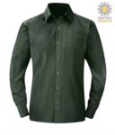 camicia da uomo a manica lunga Poliestere e cotone color Kelly Green X-K545.VE