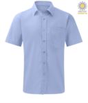 Camicia da uomo manica corta per divisa da lavoro colore azzurro PASPRING.AZZ