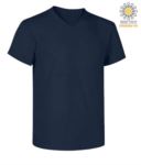 T-Shirt manica corta con scollo a V, in cotone. Colore blu navy X-CTU006.003