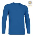 T-Shirt a manica lunga, girocollo, 100% Cotone, colore blu navy X-CTU003.450