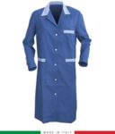 Camice da lavoro da donna made in Italy azzurro royal TCAL046.B06