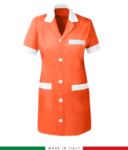 Camice da lavoro da donna a manica corta arancione TCAL055.AR
