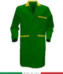 camice a manica lunga da lavoro made in Italy colore verde e giallo RUBICOLOR.CAM.VEBRG