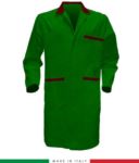 camice uomo bicolore a manica lunga da lavoro colore verde e rosso RUBICOLOR.CAM.VEBRR