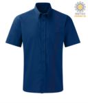 camicia uomo da divisa manica corta azzurra cotone e Poliestere X-F65112.BL
