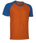 T-Shirt da lavoro manica corta, bicolore in jersey, colore bianco e arancione VACAIMAN.ARR