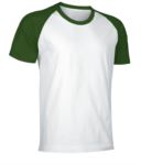 T-Shirt da lavoro manica corta, bicolore in jersey, colore bianco e rosso VACAIMAN.BVB