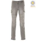 Pantalone da lavoro in jeans elasticizzato multitasche, colore grigio JR991621.GR