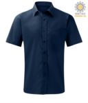 camicia da uomo a manica corta Poliestere e cotone colore azzurro chiaro X-K551.BL