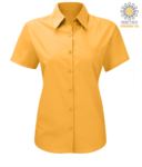 Camicia da lavoro da donna a manica corta colore arancio X-K548.GI