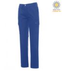 Pantaloni uomo multistagione, con elastici laterali e passanti in vita, colore blu royal PAFORESTLADY.AZR