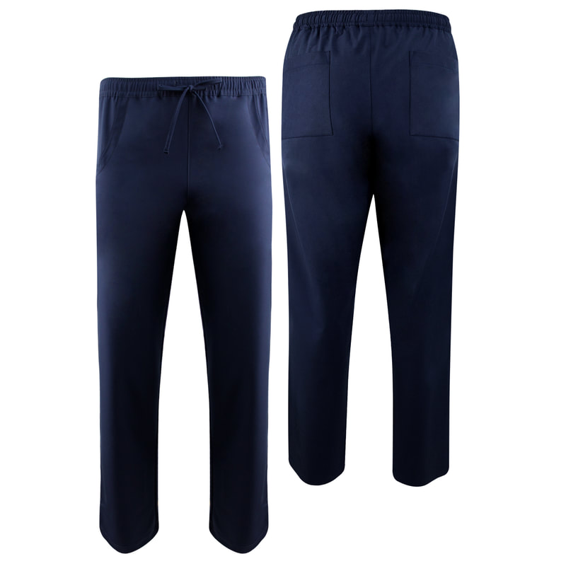 Pantalone uomo blu, con elastico in vita e tessuto antivirale 