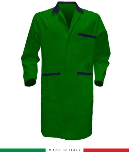 camice da lavoro per uomo 100% cotone Massaua verde/blu