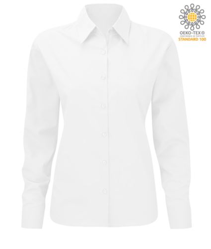 Camicia da divisa elegante da donna a manica lunga 100% cotone