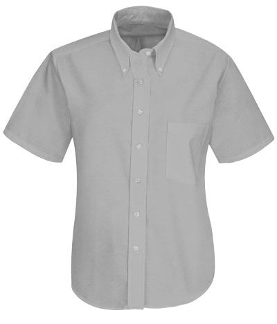 Camicia da donna a manica corta per divisa da lavoro colore grigio