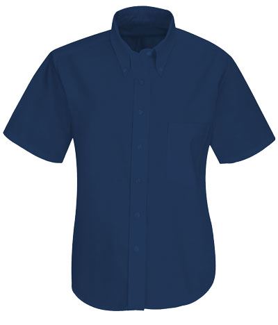 camicia manica corta colore blu botton down da donna