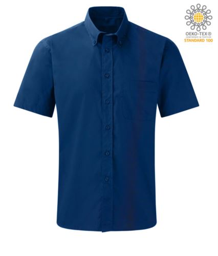 camicia uomo per divisa da lavoro a manica corta colore blu