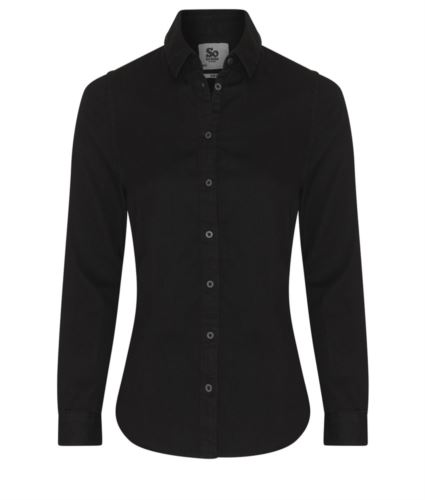 Camicia donna in denim manica lunga