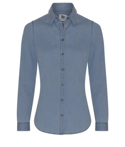 Camicia donna in denim manica lunga