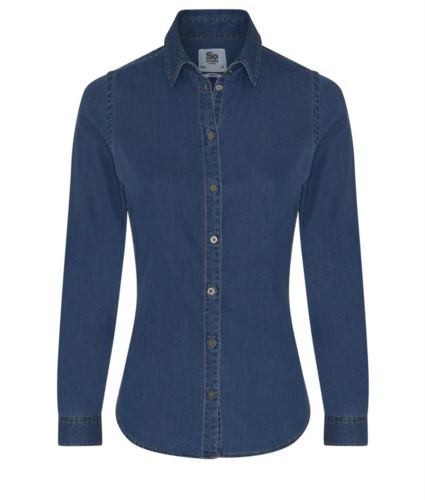 Camicia donna in denim manica lunga