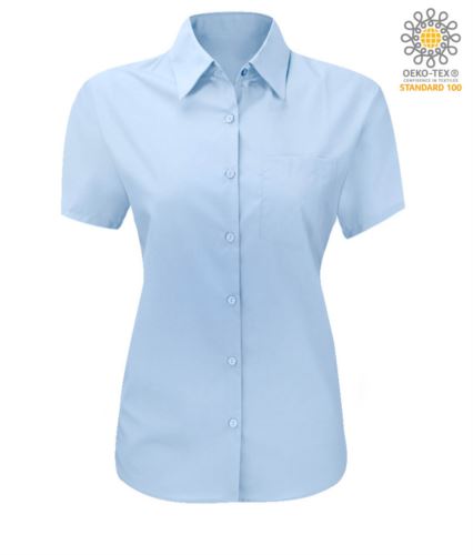 Camicia da donna a manica corta colore azzurro