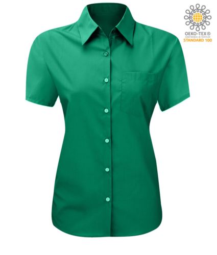 Camicia da lavoro modello da donna manica corta colore verde