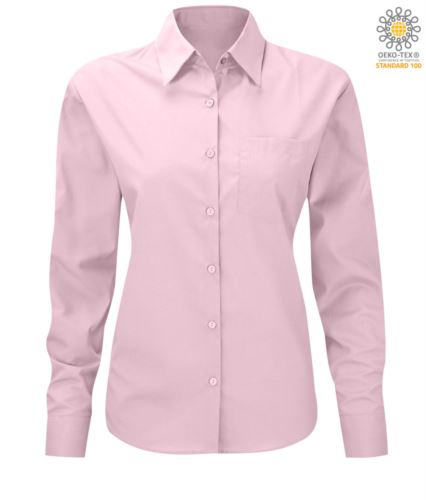 Camicia color rosa a manica lunga da donna