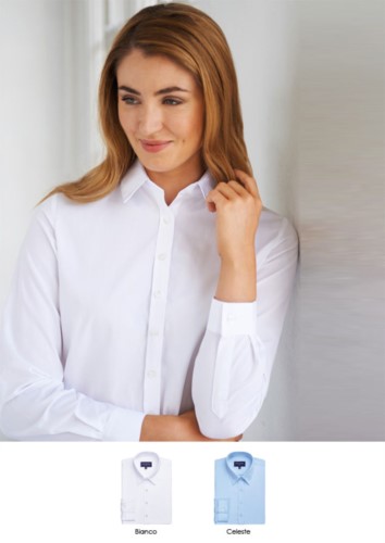 Camicia elegante da donna, Poliestere e cotone, in tessuto easy iron e vestibilità easy fit. Ideale per receptionist, hostess, hotellerie.