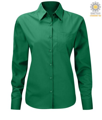 camicia elegante da donna a manica lunga colore Kelly Green