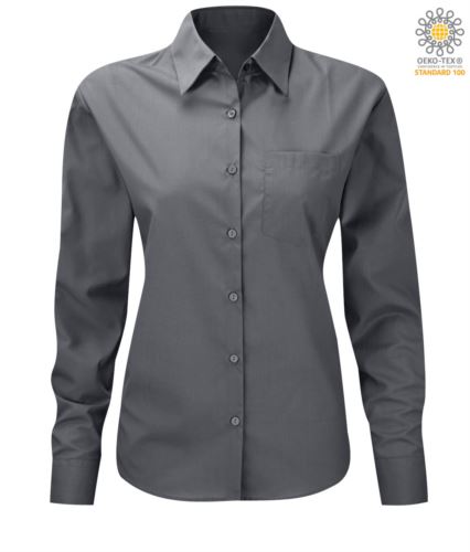 Camicia color grigio a manica lunga da donna