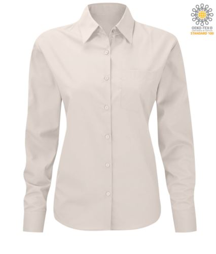 Camicia color angora a manica lunga da donna