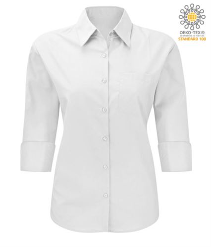 Camicia da divisa per lavoro maniche a 3/4 colore bianco