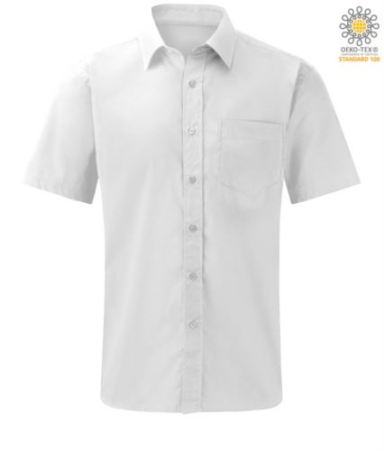 Camicia da uomo bianca a manica corta per divisa da lavoro