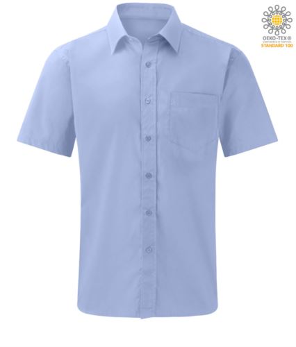 Camicia da uomo manica corta per divisa da lavoro colore azzurro