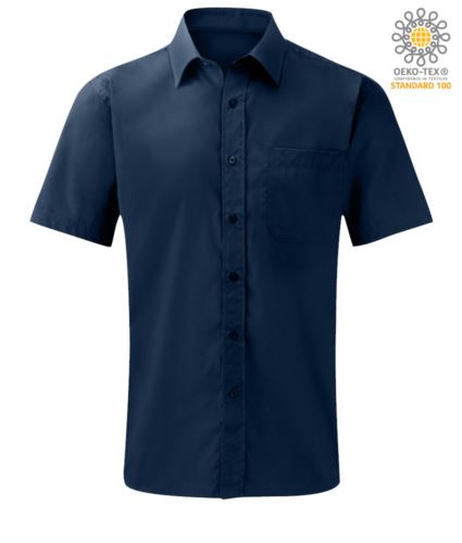 Camicia da lavoro a manica corta uomo colore blu