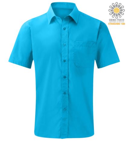 Camicia colore turchese in Poliestere e cotone capo personalizzabile