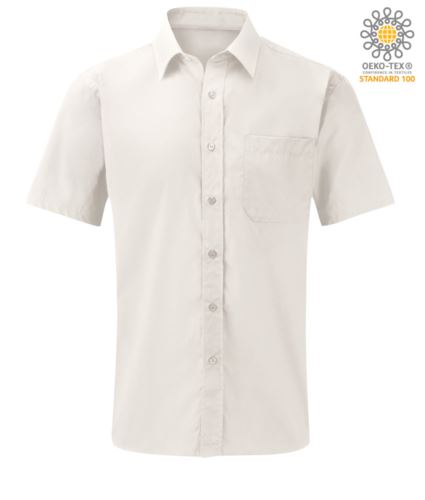 Camicia da lavoro a manica corta colore angora personalizzabile