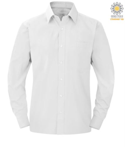 Camicia da uomo da divisa a manica lunga colore bianco