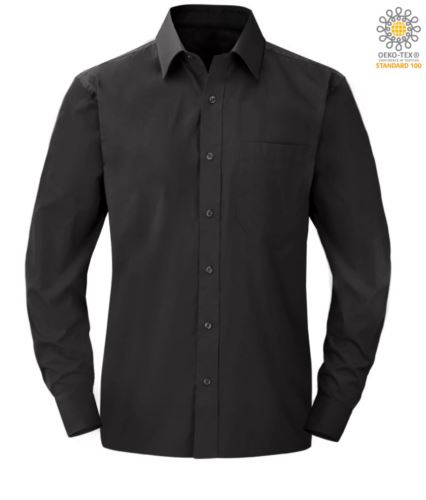 Camicia da uomo a manica lunga per divisa elegante colore nero