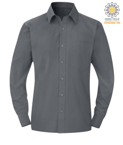 Camicia da lavoro a manica lunga colore grigio da uomo