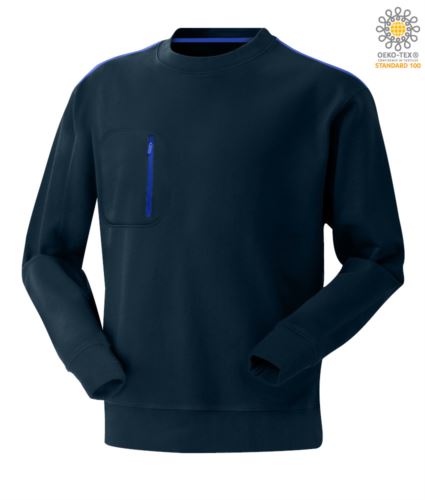 Felpa unisex blu navy/azzurro royal