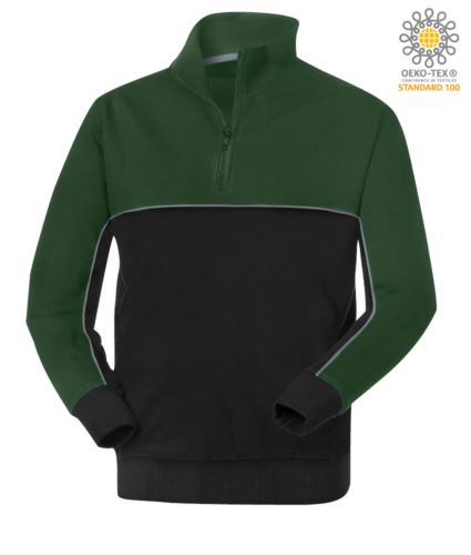 Felpa unisex ecosostenibile nero/verde